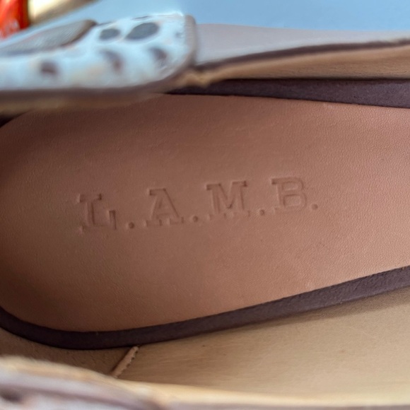 VTG Deadstock L.A.M.B Dora Brown Leather and Leopard Print Peep-Toe Heels Sz 9.5 - Picture 2 of 16